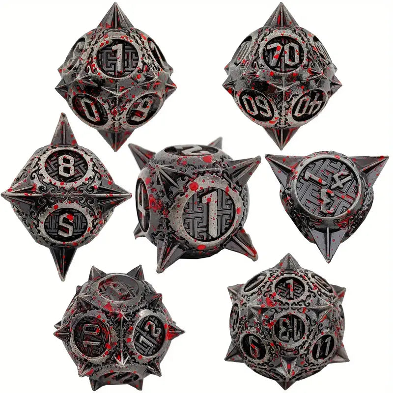 Metal Dice Set - Flail - Bloodstain