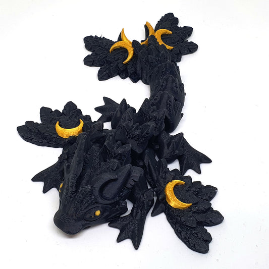 Lunar Wing Wyvern Articulated Baby Dragon - Obsidian Gold