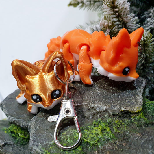 Cute Articulated Fox Keychain