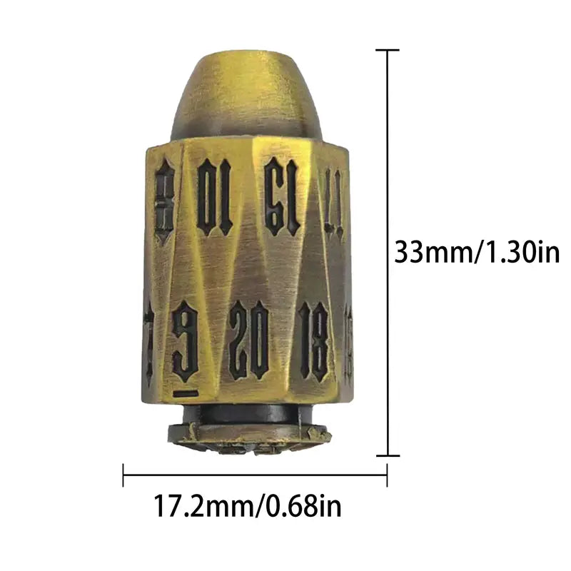 Metal D20 Dice - Bullet