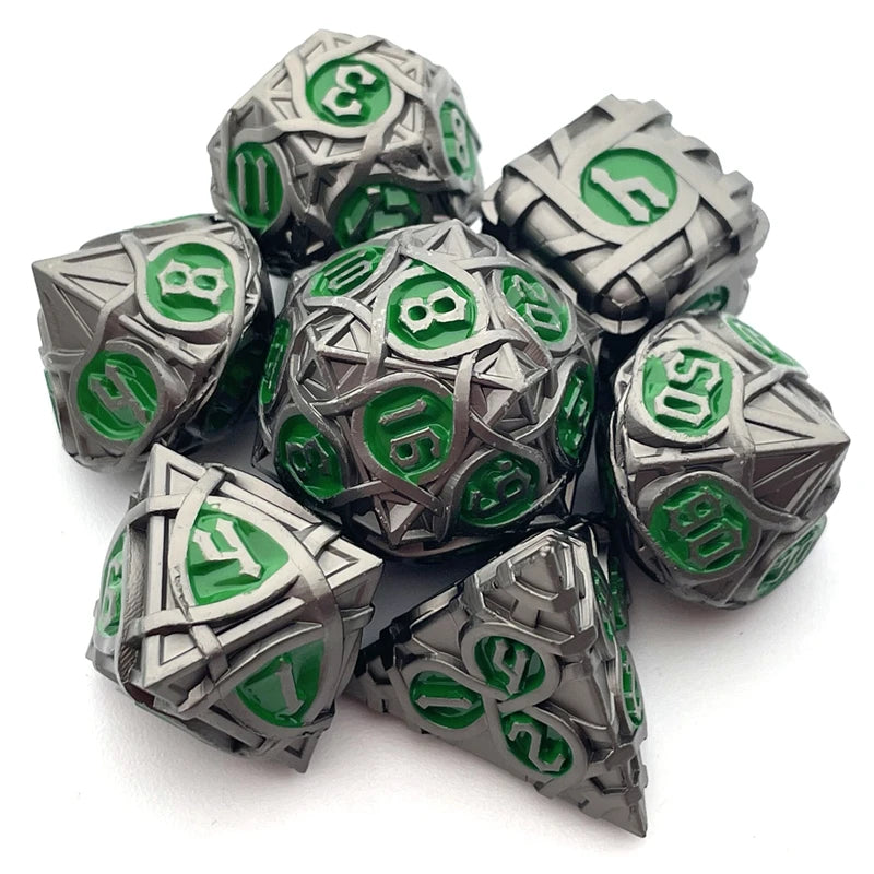 Metal Dice Set - Endless Ribbon - Green