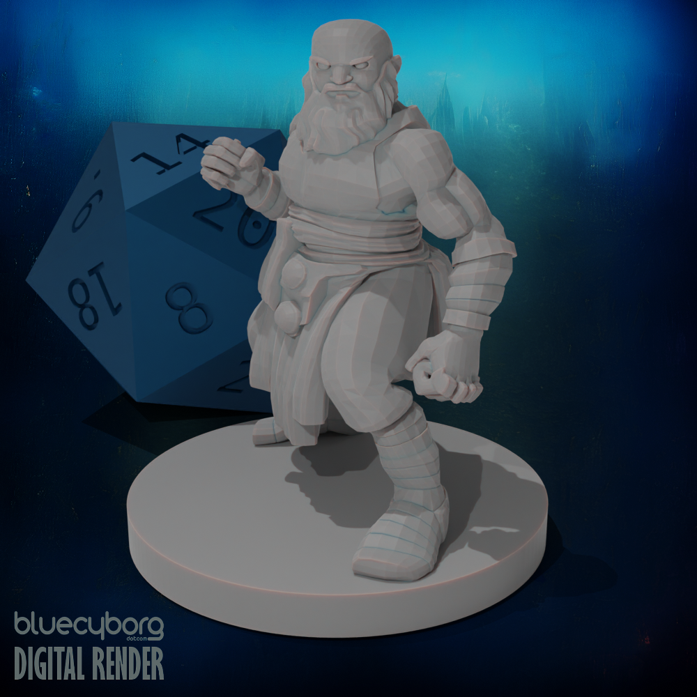 Dwarf Monk 2 28mm Scale Miniature For D D Shapeways Pathfinder And dwarf-monk-2-28mm-scale-miniature-for-d-d-shapeways-pathfinder-and