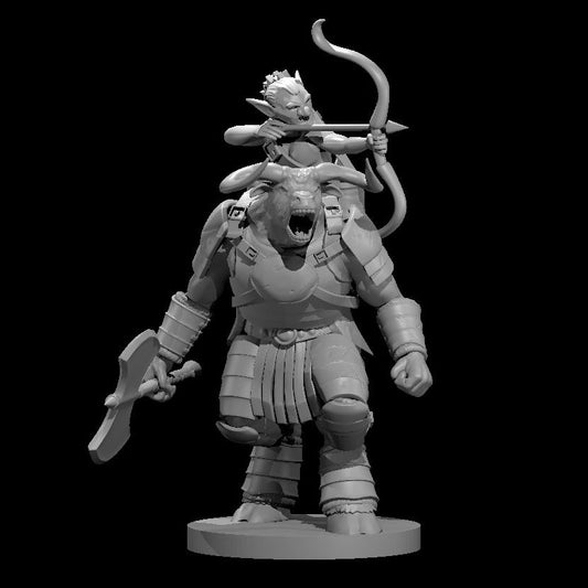 Minotaur Fighter with Goblin Ranger on his back 28mm Scale Miniature