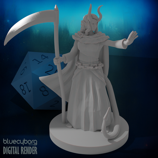 Tiefling Female Death Cleric 3 28mm Scale Miniature