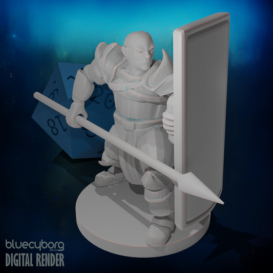 Tower Shield and Spear Paladin 28mm Scale Miniature