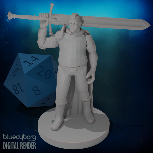 Tubby Paladin big Sword 28mm Scale Miniature