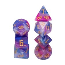 Chaos Font Dice Set - Marblized - Rose Gold
