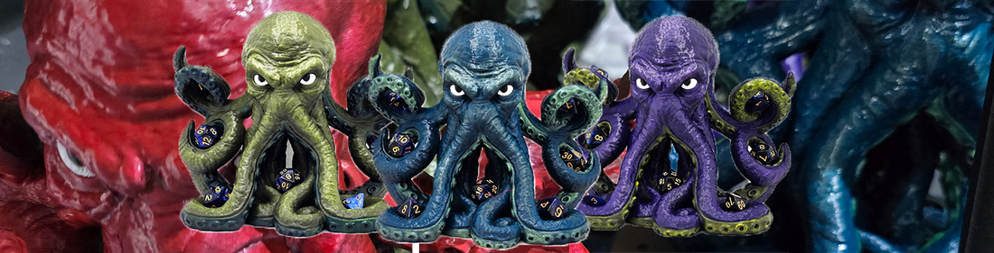 Tentacritical Dice Holders: Hand-Painted One-of-a-Kind Cephalopod Dice Guardians for Your Tabletop RPG Collection