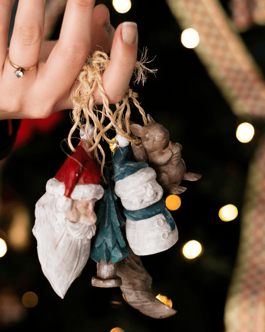 Paint Your Own "Hand Carved" Christmas Tree Ornament Set