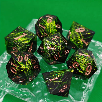 Resin Dice Set - Funfetti Green