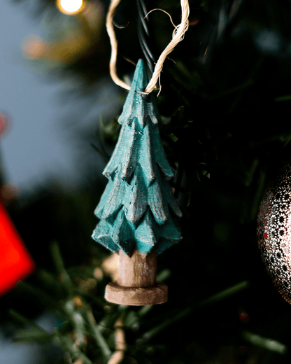 Christmas Tree "Hand Carved" Christmas Tree Ornament