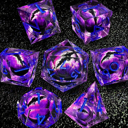 Liquid Core Dice Set - Dragon Eye Purple / Blue