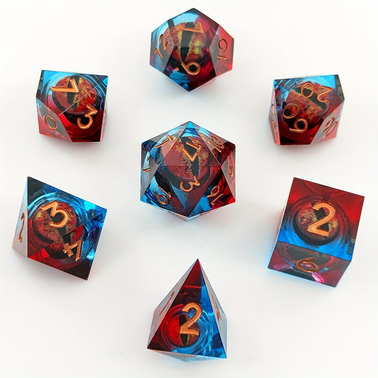 Liquid Core Dice Set - Dragon Eye Red / Blue