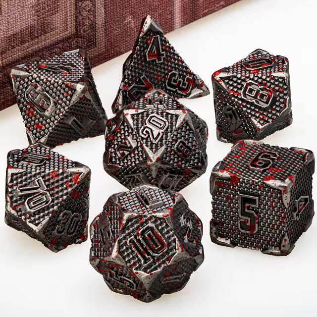 Metal Dice Set - Dragon Scale - Bloodied