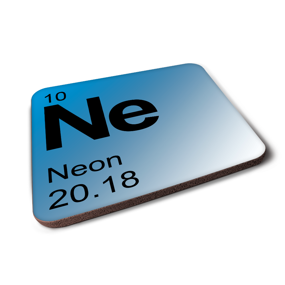 Neon (Ne) - Periodic Table Element Coaster