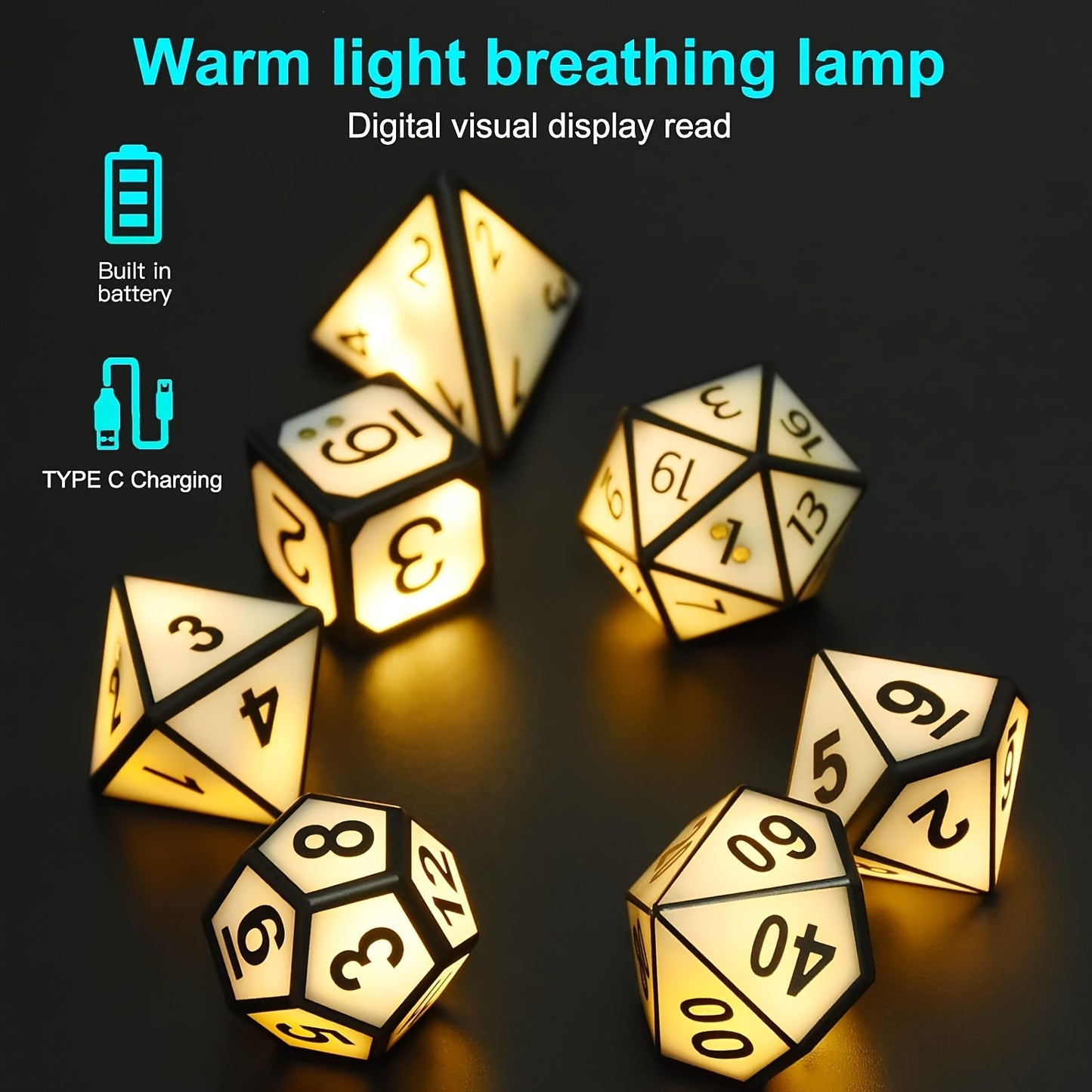 LED Light Up Dice Set - White