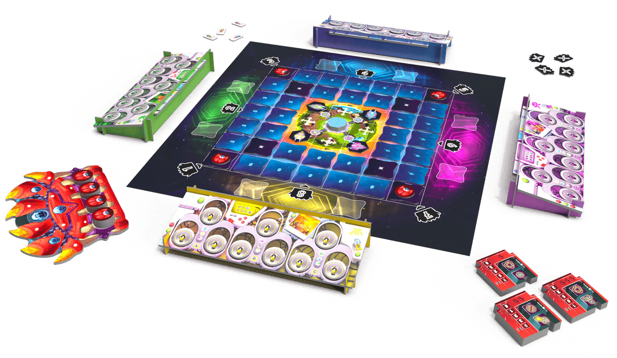 Star Clicker board and spaceship dashboards set up for play