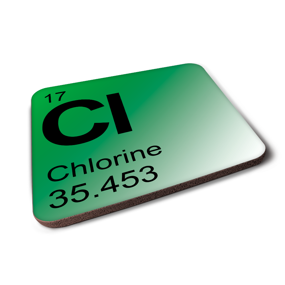 Chlorine (Cl) - Periodic Table Element Coaster