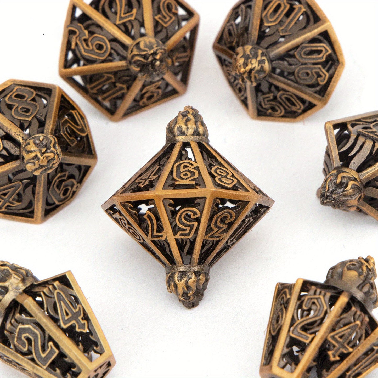 Metal Dice Set - Hollow Torches - Copper