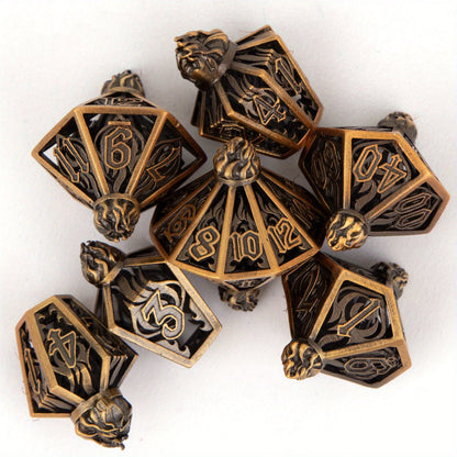 Metal Dice Set - Hollow Torches - Copper