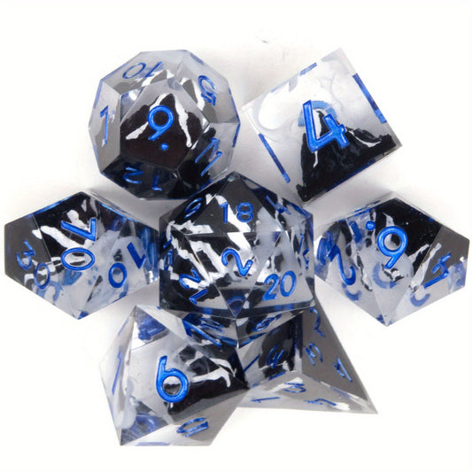 Volcano - Blue - Resin Dice Set