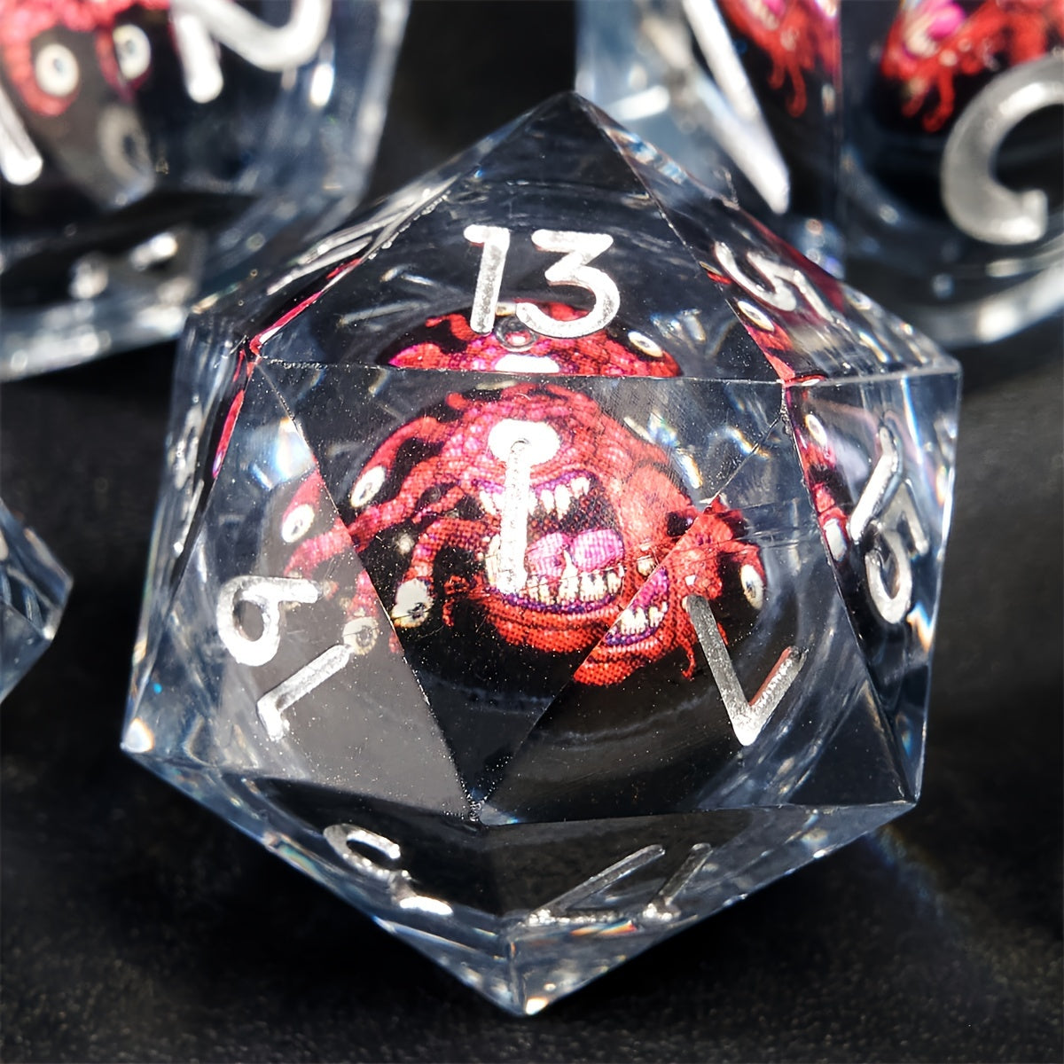 Liquid Core Dice Set - Beholder - Black Red