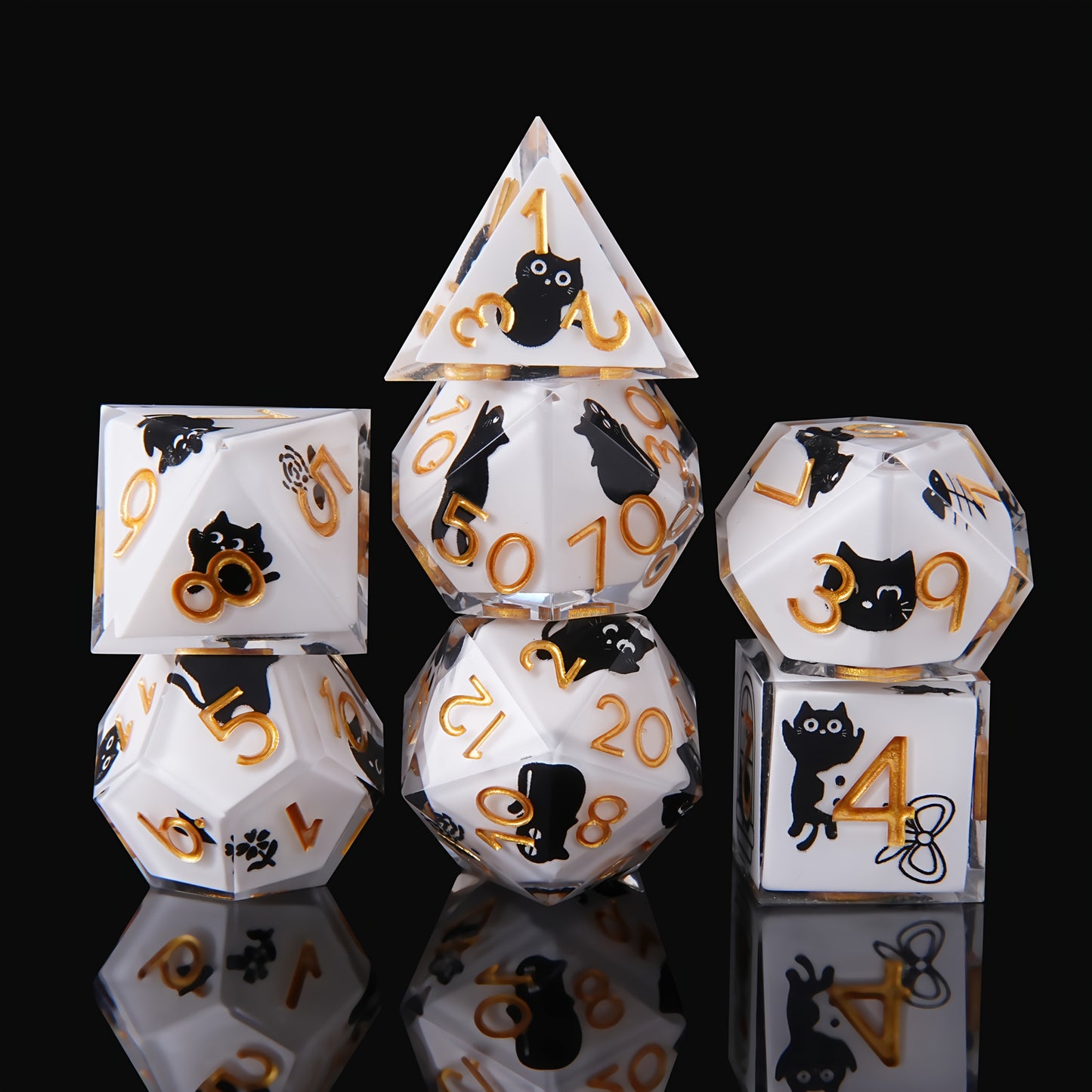 Kitties & Cream - Shell Resin Dice Set