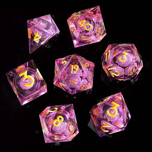 Liquid Core Dice Set - Quicksand Rose