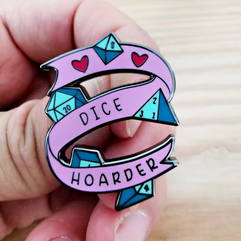 Dice Hoarder Enamel Pin Badge