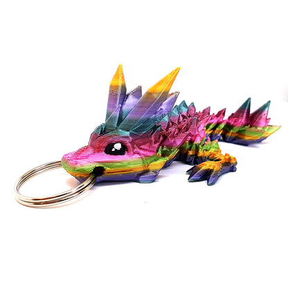 Crystal Rainbow Dragon Wyrmling Keychain