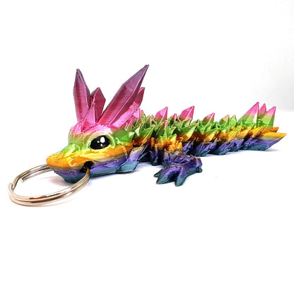 Crystal Rainbow Dragon Wyrmling Keychain