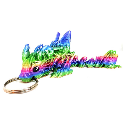 Butterfly Rainbow Dragon Wyrmling Keychain