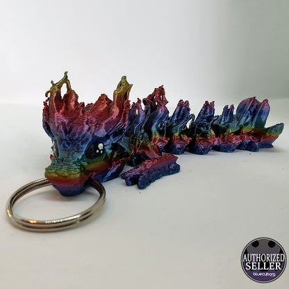 Woodland Rainbow Dragon Wyrmling Keychain