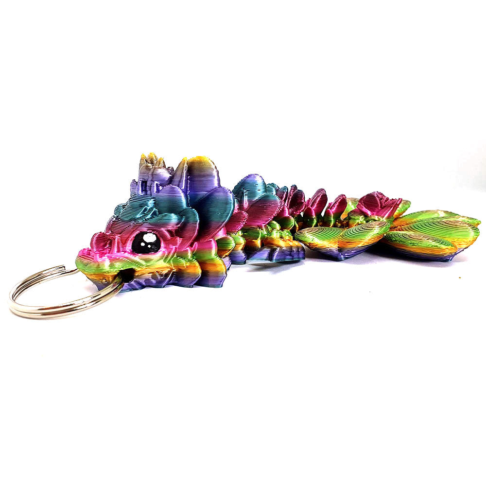 Clover Rainbow Dragon Wyrmling Keychain