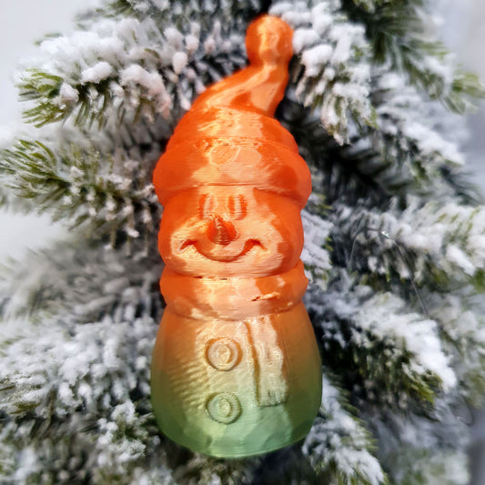 Snowman "Hand Carved" Christmas Tree Ornament