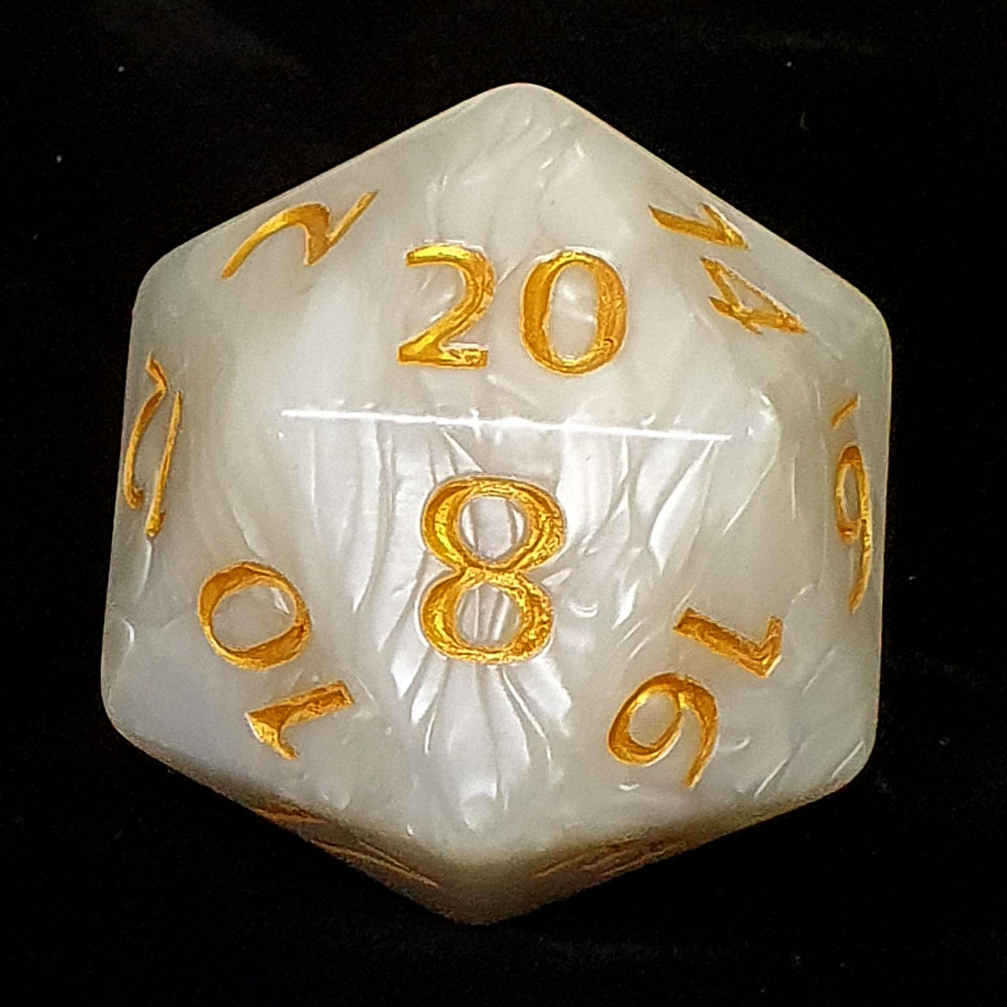 55mm D20 Chonk - Pearl White