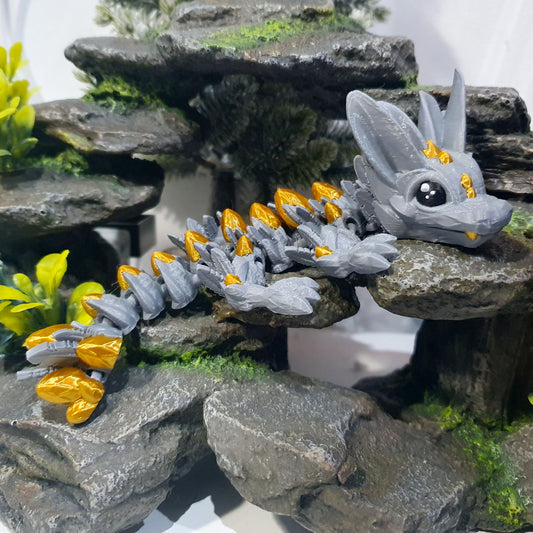 Easter Articulated Baby Dragon - Shadow Gold