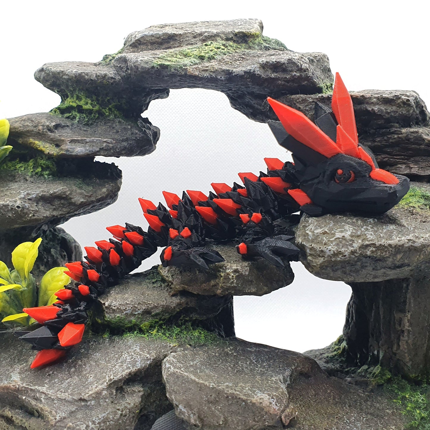 Crystal Articulated Baby Dragon - Obsidian Fire