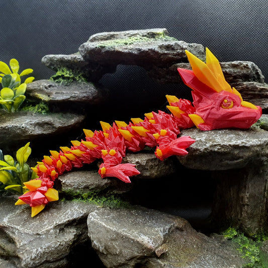 Crystal Articulated Baby Dragon - Fire Storm