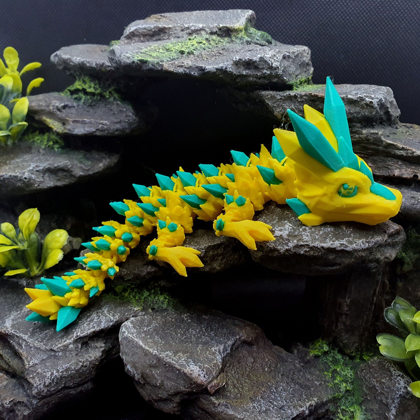 Crystal Articulated Baby Dragon - Sunfire Emerald