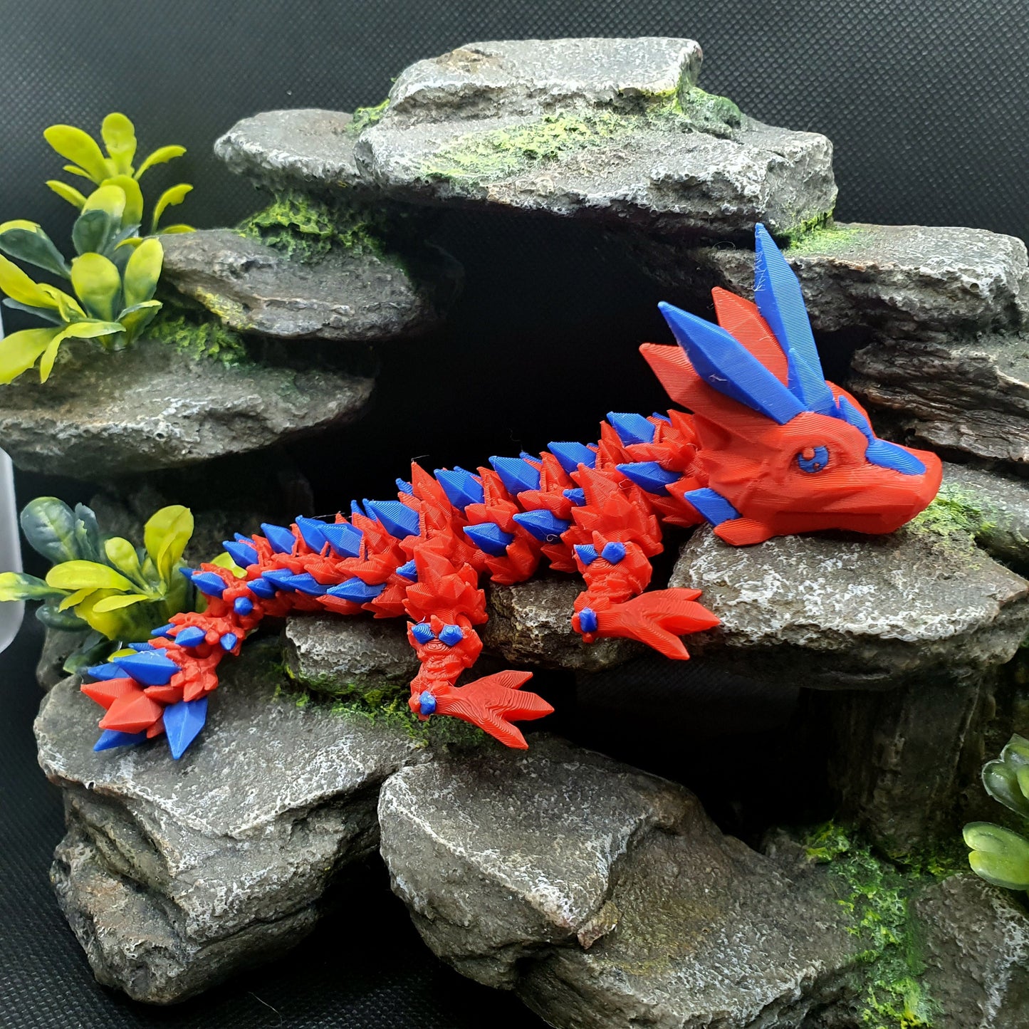 Crystal Articulated Baby Dragon - Crimson Tide