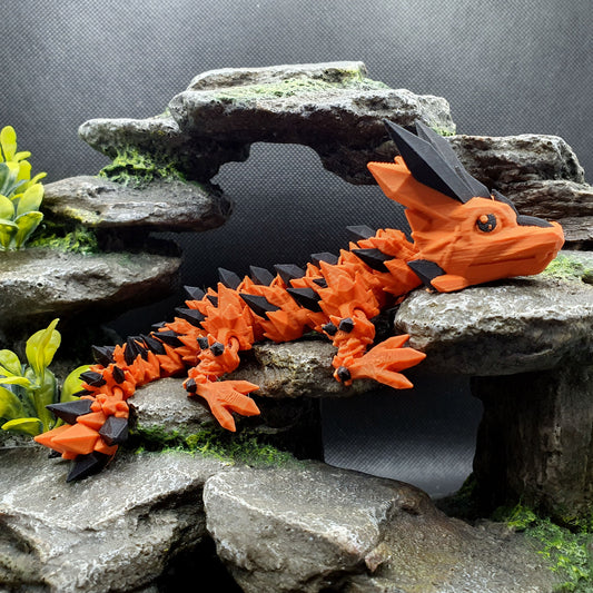 Crystal Articulated Baby Dragon - Ember Nightshade Matte