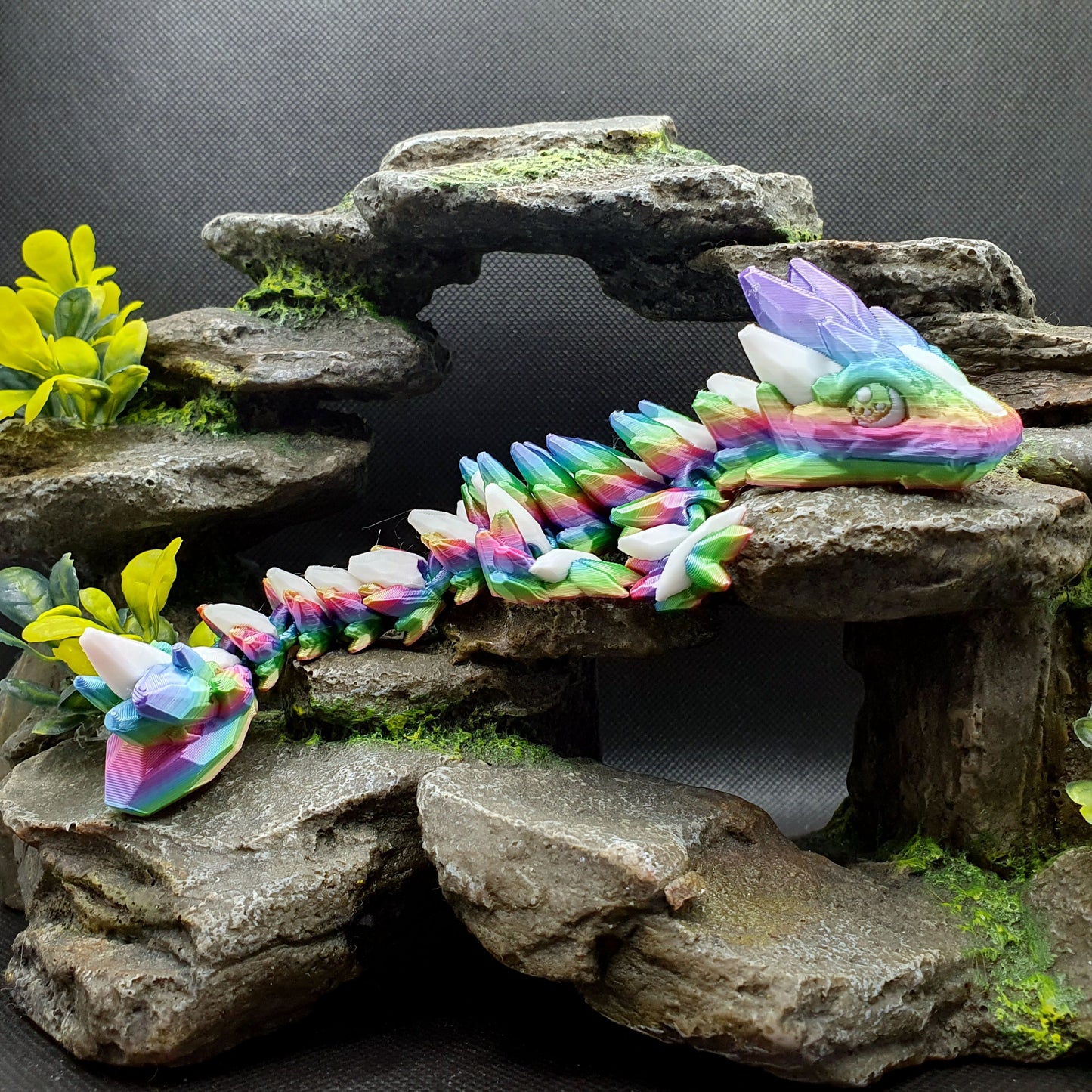 Gemstone Articulated Baby Dragon - Candy Snow