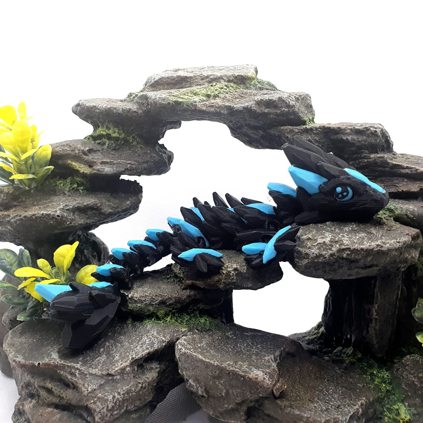 Gemstone Articulated Baby Dragon - Obsidian Sky