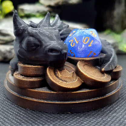 Baby Dragon On Coins Dice Guardian