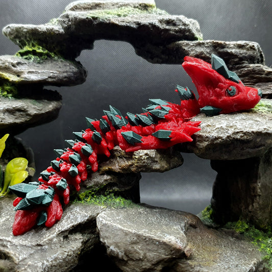 Crystal Wolf Articulated Baby Dragon - Vermilionthrax