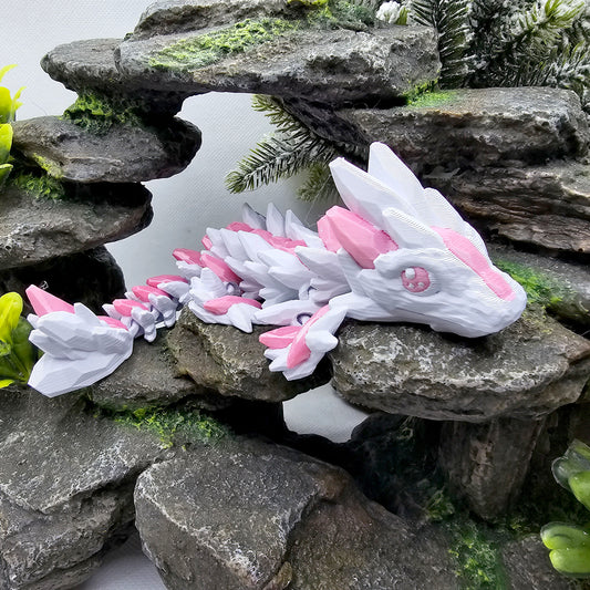 Gemstone Articulated Baby Dragon - RoseQuartz