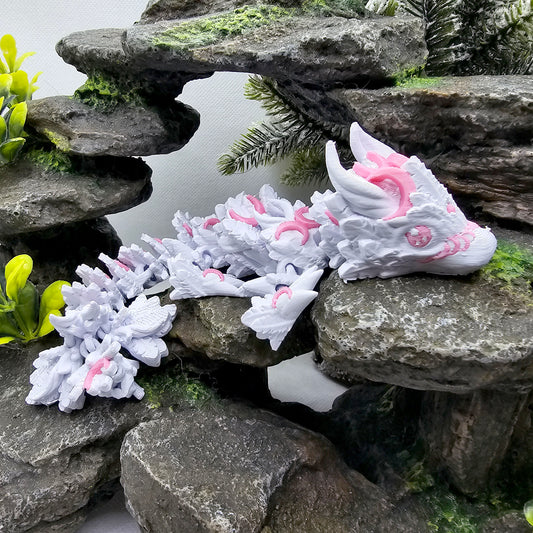 Lunar Articulated Baby Dragon - RoseQuartz