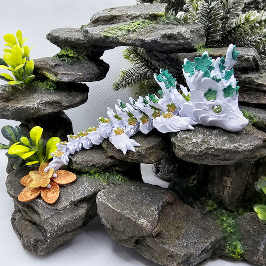 Cherry Blossom Articulated Baby Dragon - Alabaster Grove