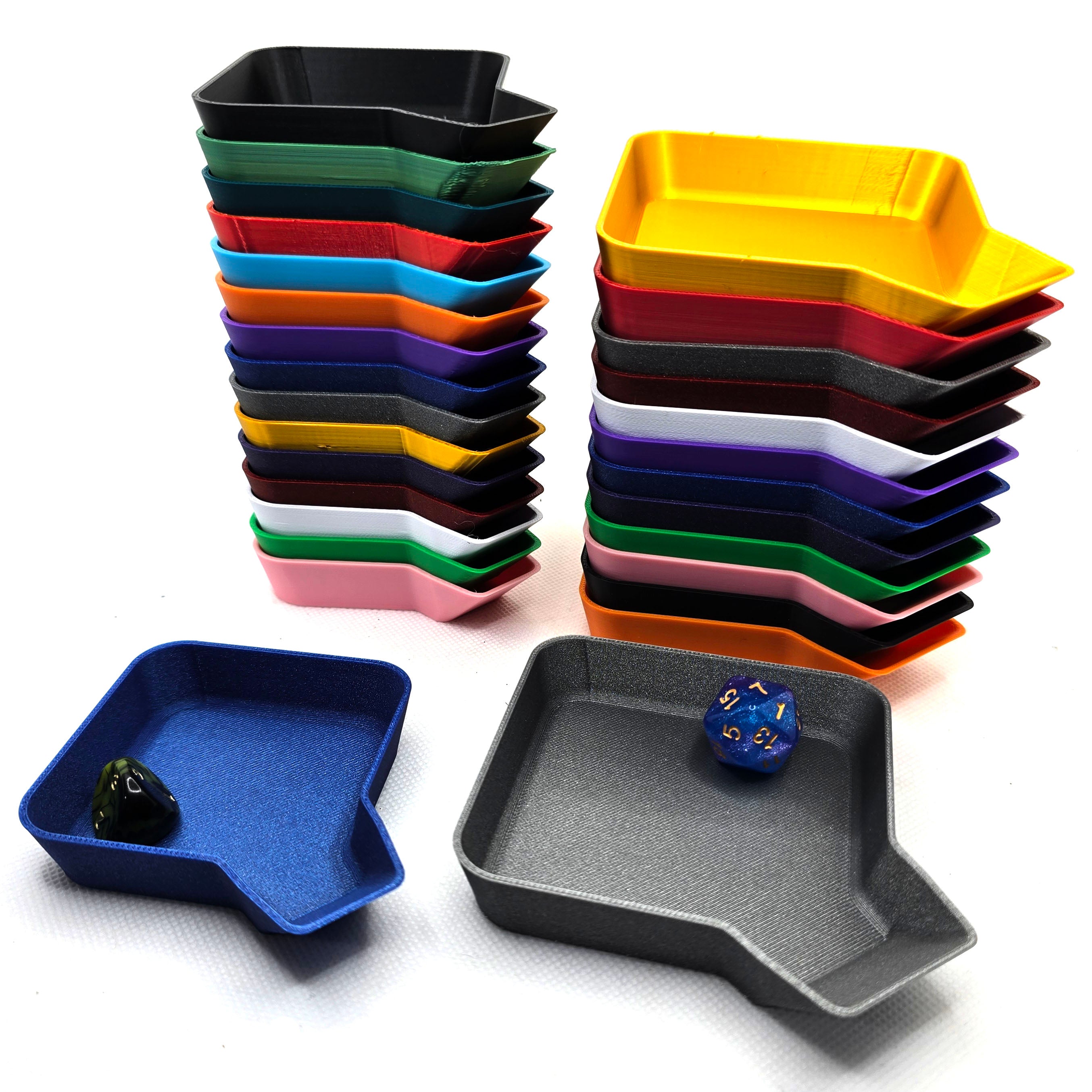 Stackable Board Game Token Tray With Funnel